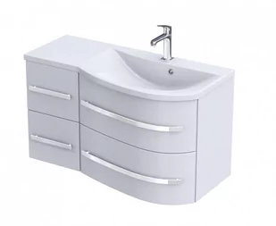 Oristo Szafka wisząca podumywalkowa OPAL 90 cm, PRAWA BIAŁY POŁYSK, UCHWYT BIAŁY OR30-SD4S-90-1-PV4 - Szafki łazienkowe - miniaturka - grafika 1