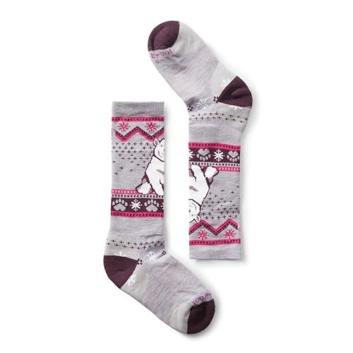 Smartwool Full Cushion OTC skarpety do sportów zimowych z nadrukiem Polar Bear dla dzieci, fioletowe, M