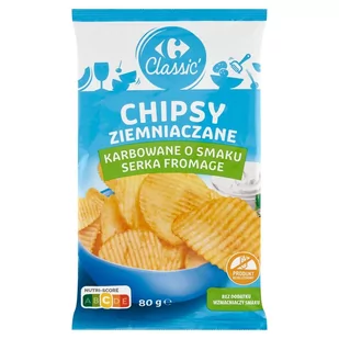 Carrefour Classic Chipsy ziemniaczane karbowane o smaku serka fromage 80 g - Chipsy - miniaturka - grafika 1
