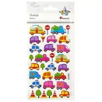 Naklejki wypukłe pojazdy znaki drogowe 31szt Nowa - Zabawki kreatywne - miniaturka - grafika 1