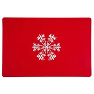 Obrusy i serwetki - Mata filcowa prostokątna 30 x 45 cm śnieżynka czerwona - miniaturka - grafika 1