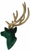 Ozdoby bożonarodzeniowe - Głowa renifera welurowa, zielona, wisząca, 14x12x32 cm - miniaturka - grafika 1