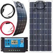 Zestawy solarne - Zestaw solarny fotowoltaiczny FLEXI elastyczny 100W 12V (Panel solarny 100W, Regulator napięcia 10A) VOLT POLSKA - miniaturka - grafika 1