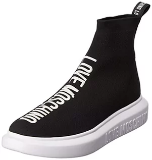 Sneakersy damskie - Love Moschino Damskie sneakersy Sneakerd.gomma40 Calzino Sneaker, czarne, rozmiar 37 UE - grafika 1