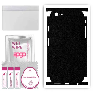 Folia naklejka skórka strukturalna na TYŁ+BOKI do Apple iPhone 6 -  Czarny Pastel Matowy Chropowaty Baranek - apgo SKINS - Szkła hartowane na telefon - miniaturka - grafika 1