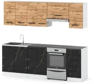 Meble kuchenne - Kuchnia Mokka Nowoczesna Mała 2.4m Biały Dąb Wotan San Sebastian Modułowa - miniaturka - grafika 1