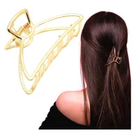 Ozdoby do włosów - Klamra do Włosów Złota Duża Spinka Francuska Metalowa Lekka i Wytrzymała - miniaturka - grafika 1