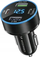 Ładowarki samochodowe - Ładowarka Wozinsky Ładowarka samochodowa Wozinsky WDCCB z wyświetlaczem 50W 2xUSB-C / 2xUSB-A - czarna - miniaturka - grafika 1