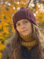 Czapki damskie - Zimowa czapka Buran wełna peruwiańska kasztanowy brąz - miniaturka - grafika 1
