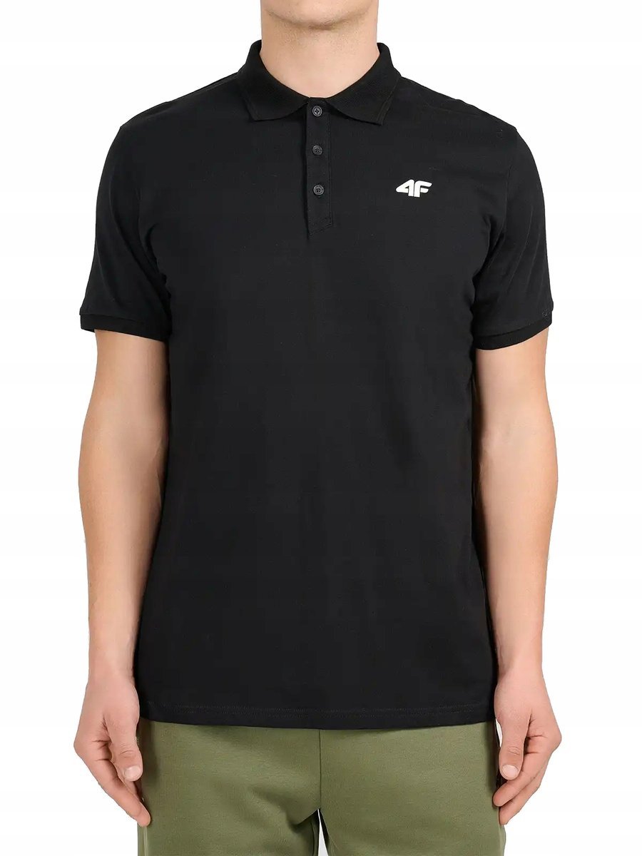 Męska koszulka polo 4F t-shirt polówka M0770 20S czarny 3XL