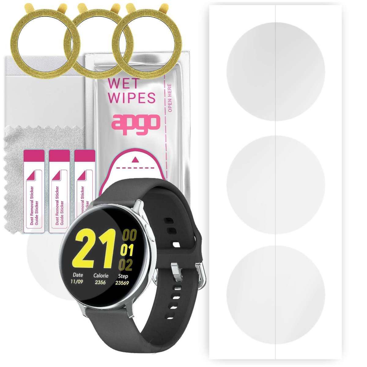 3x Folia hydrożelowa do Pacific Black PC00128 - apgo Smartwatch Hydrogel Protection Ochrona na ekran smartwatcha