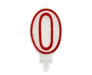 Świeczka cyferka 0 czerwony kontur - Urodziny dla dorosłych - miniaturka - grafika 3