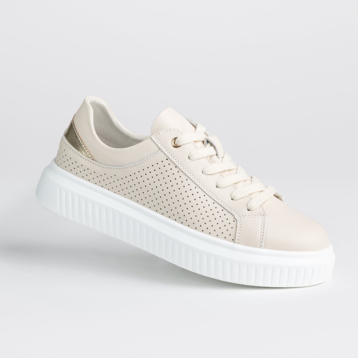 Półbuty damskie skóra naturalna ażurek GOODIN GD-XF-175 beż lekkie 38