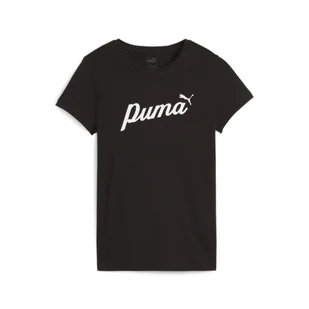 Damska koszulka ESS+ Script PUMA Black - Koszulki sportowe damskie - miniaturka - grafika 1