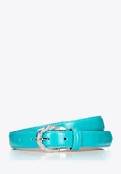 Paski - Damski pasek ze skóry naturalnej wąski turkusowy - Wittchen - miniaturka - grafika 1