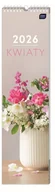 Kalendarze - Kalendarz 2026 paskowy 13,5x50cm Kwiaty - kalendarz - miniaturka - grafika 1