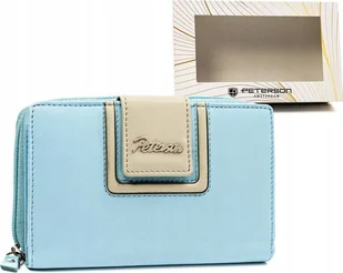 Peterson Skórzany portfel damski na zatrzask i suwak - Peterson NoSize - Portfele - miniaturka - grafika 1