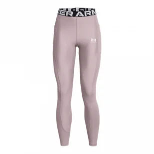 Damskie legginsy treningowe Under Armour Heatgear Rib Legging - beżowe - UNDER ARMOUR - Spodnie sportowe damskie - miniaturka - grafika 1