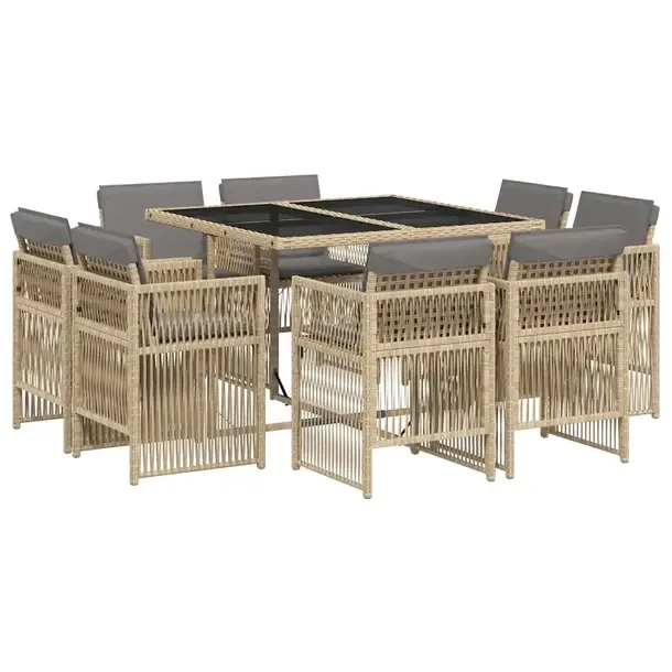 Zestaw Mebli Ogrodowych Rattan PE, Stół 110x106x73 cm, Krzesła 50,5x54x7