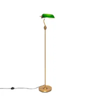 Lampy stojące - QAZQA Klasyczna notarialna lampa podłogowa brąz z zielonym szkłem - Banker - miniaturka - grafika 1