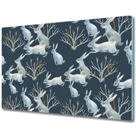 Deski do krojenia - Szklane Deski Kuchenne z Unikalnymi Wzorami - Białe Króliki - 80x52 cm - miniaturka - grafika 1