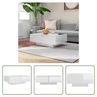 Ławy i stoliki kawowe - The Living Store stolik kawowy biały wysoki połysk 90x60x31 cm materiał drewnopochodny - miniaturka - grafika 1