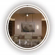 Lustra - LUSTRO PODŚWIETLANE LED OKRĄGŁE W BIAŁEJ RAMIE PIASKOWANE 65 CM - miniaturka - grafika 1