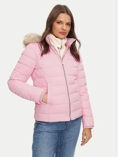 Tommy Jeans Kurtka puchowa Basic DW0DW18312 Różowy Slim Fit - Kurtki damskie - miniaturka - grafika 1