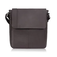 Torebki damskie - Listonoszka męska klasyczna ze skóry naturalnej na ramię brązowa E-31-BR - miniaturka - grafika 1