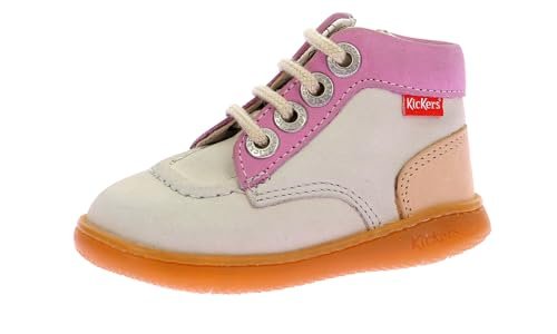 KICKERS Chłopiec Unisex Kinder KICKICONIC Botki, Biały Casse Rose Coral, 24 EU, Biały Casse Rose Coral, 24 EU