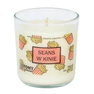 Świece - Naturalna świeca sojowa Seans w Kinie o zapachu słonego popcornu z nutą karmelu, ręcznie robiona, w szklanym naczyniu, idealna jako prezent, upominek - miniaturka - grafika 1