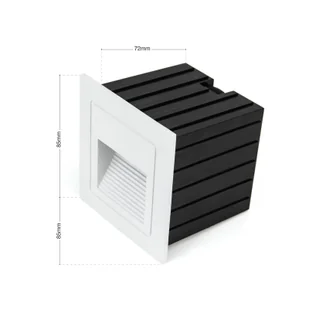 ORION Oprawa wpuszczana ścienna LED Loro, biała, szerokość 8,5 cm, aluminium - Oprawy, klosze i abażury - miniaturka - grafika 1