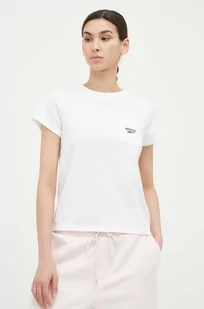 Reebok t-shirt damski kolor biały - Koszulki sportowe damskie - miniaturka - grafika 1