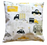 Pościel dla dzieci - Poszewka na poduszkę bawełna SAMOCHODY AUTA BOHO styl skandynawski 40x40 - miniaturka - grafika 1