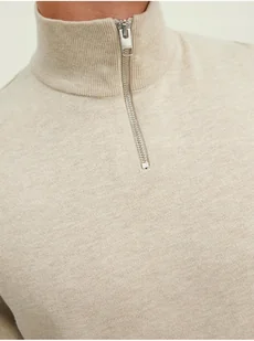 Jack&Jones Sweter 12189339 Beżowy Golf Rozmiar M (U44) - Swetry męskie - miniaturka - grafika 1