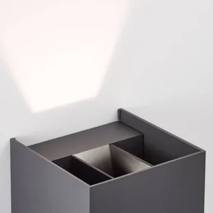 Brilliant Kinkiet zewnętrzny LED Hilly, wysokość 10 cm, ciemnoszary, metalowy - Lampy ogrodowe - miniaturka - grafika 1