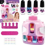 Zabawki interaktywne dla dzieci - Duży Zestaw Kosmetyków Lakierów Do Paznokci Makeup Maszynka Naklejki Brokat - miniaturka - grafika 1