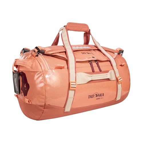 Tatonka Barrel 45 l - wodoodporna torba podróżna z funkcją plecaka, dużym otworem, wyściełanym dnem i zamykanym zamkiem błyskawicznym, morela, 45 Liter, Wytrzymała torba podróżna z chowanymi paskami