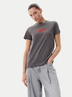 Koszulki i topy damskie - PINKO T-Shirt Trapani 105050 A2D6 Szary Regular Fit - miniaturka - grafika 1