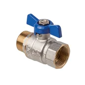 Zawory i kraniki - Zawór kulowy typ ciężki z pokrętłem motylkowym 1/2" GW/GZ Invena Prov - miniaturka - grafika 1