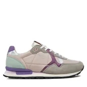 Sneakersy damskie - Sneakersy Pepe Jeans Brit Print W PLS40010 Szary - miniaturka - grafika 1