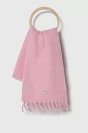 Apaszki i szaliki damskie - Tommy Jeans szalik wełniany kolor różowy gładki - miniaturka - grafika 1