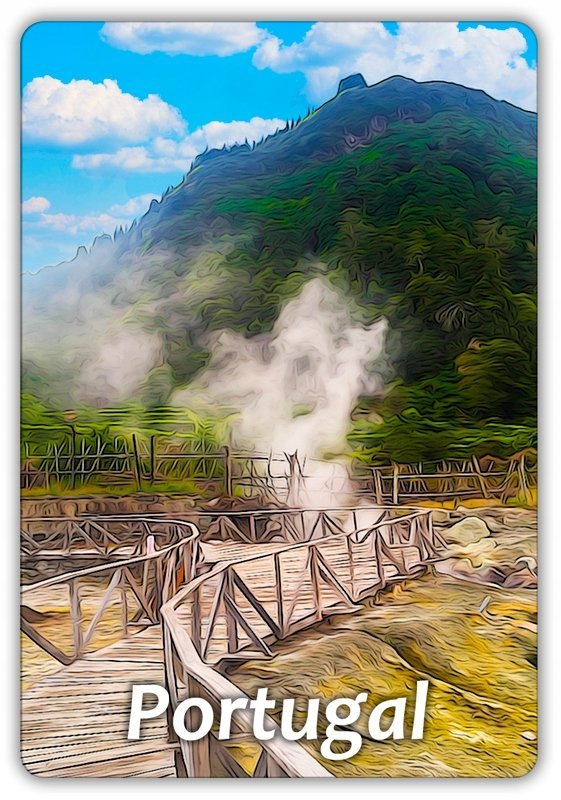 PORTUGALIA - Sao Miguel - Wyspa - Azory - Krajobraz - Magnes na lodówkę