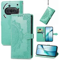 Portfele - Na Nic Telefon (3a) Etui z Portfelem Kwiat Mandali Skórzany Pokrowiec Na Telefon Podstawka - Zielony Wielobarwny Green - miniaturka - grafika 1