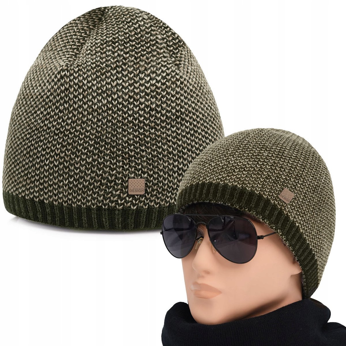 CZAPKA męska ZIMOWA Ciepła na Mrozy OLIWKOWA Produkt Polski Pako Jeans