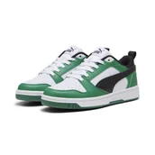 Buty trekkingowe dziecięce - Młodzieżowe sneakersy Rebound V6 Lo PUMA White Black Archive Green - miniaturka - grafika 1
