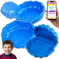 Place zabaw - PIASKOWNICA ZAMYKANA Duża MUSZELKA XXL Plastikowa z Pokrywą Basen 2w1 PREZENT DLA DZIECKA + EBOOK - miniaturka - grafika 1