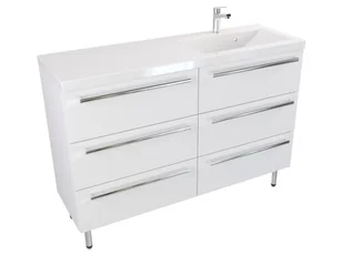 Szafka Stojąca Z Umywalką ATH 120 cm S Prawa - Biały Mat - Uchwyty Chromowane - Szafki łazienkowe - miniaturka - grafika 1