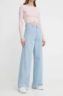 Spodnie damskie - Calvin Klein jeansy damskie kolor niebieski K20K206579 - grafika 1