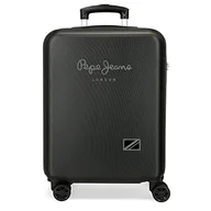 Walizki - Pepe Jeans Cromwell Walizka kabinowa Czarny 38x55x20 cms Twarde ABS Zapięcie szyfrowy z boku 35L 2,74 kg 4 koła Bagaż ręczny, czarny, Talla única, Walizka kabinowa - miniaturka - grafika 1
